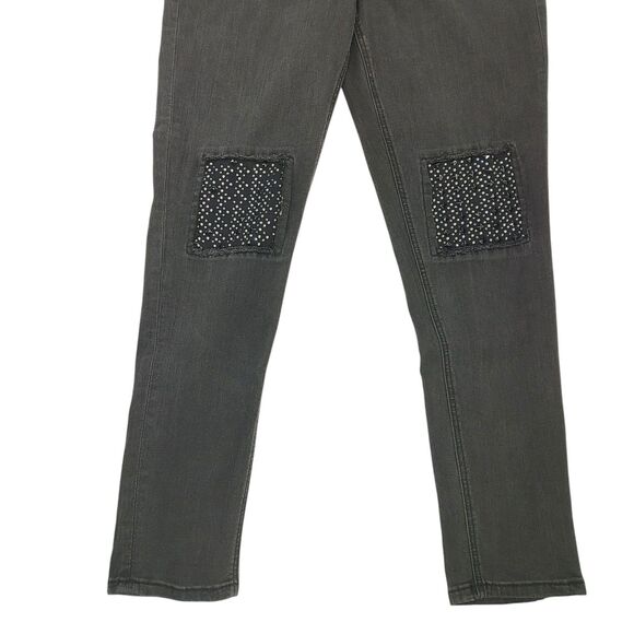 Melissa McCarthy Seven7 Black Denim Skinny Jeans Plus Size 14W Rhinestones - Picture 6 of 16